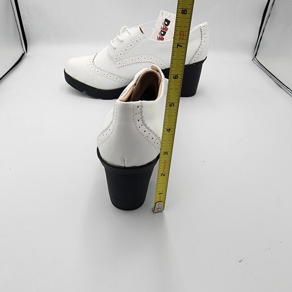 White‎ block Heal lace tie Oxford Shoes by Dadawen Ladies size 10.5 NWT - Picture 6 of 16